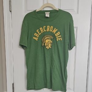 Abercrombie & Fitch Green Muscle Tee with Gold Graphic